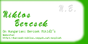 miklos bercsek business card